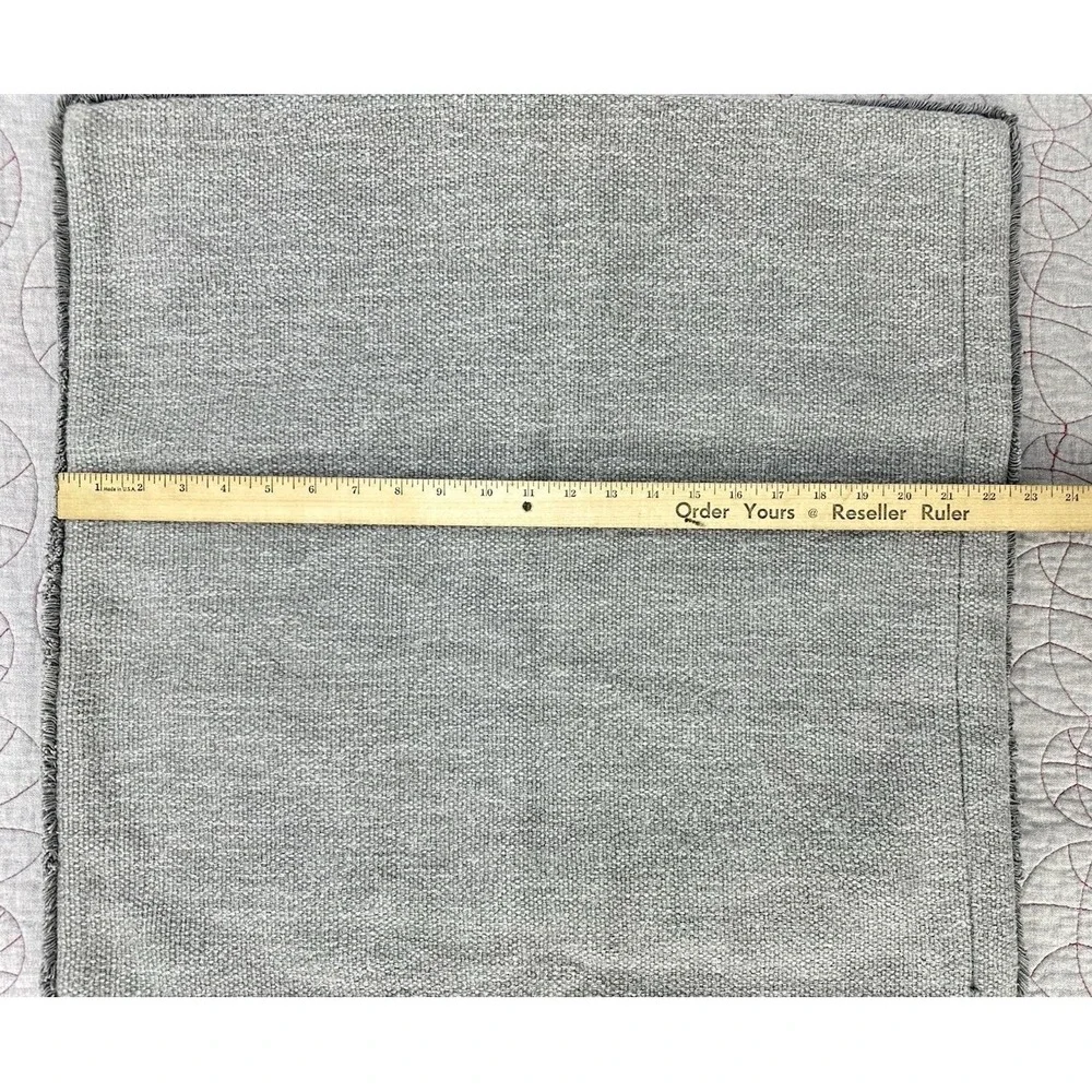 Pottery Barn Willa Textured Fringe Pillow Cover Gray 22